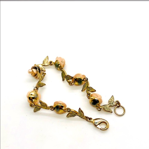 Vintage painted rose bracelet - Picture 4 of 6